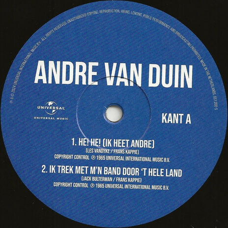 André van Duin - He He (Ik Heet André) / Stoelen Stoelen (10" RECORD STORE DAY)